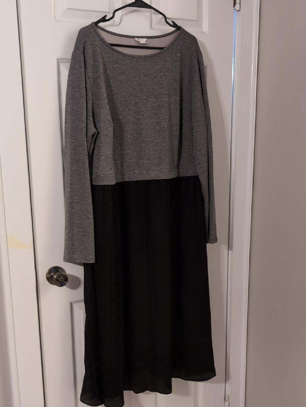 Cato Two-Tone Gray and Black Maxi Dress
